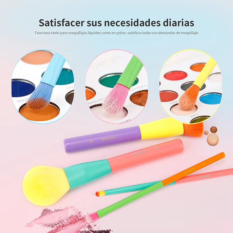 Colorful Makeup brushes set