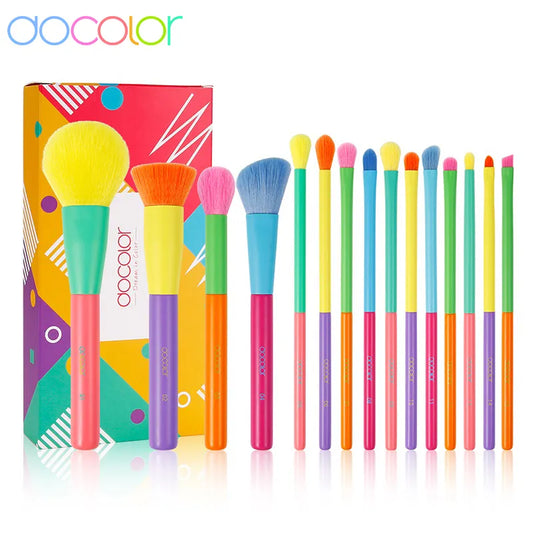 Colorful Makeup brushes set