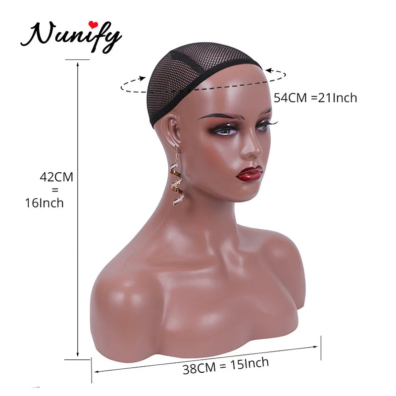 Realistic Female Mannequin Head With Shoulder For Wigs