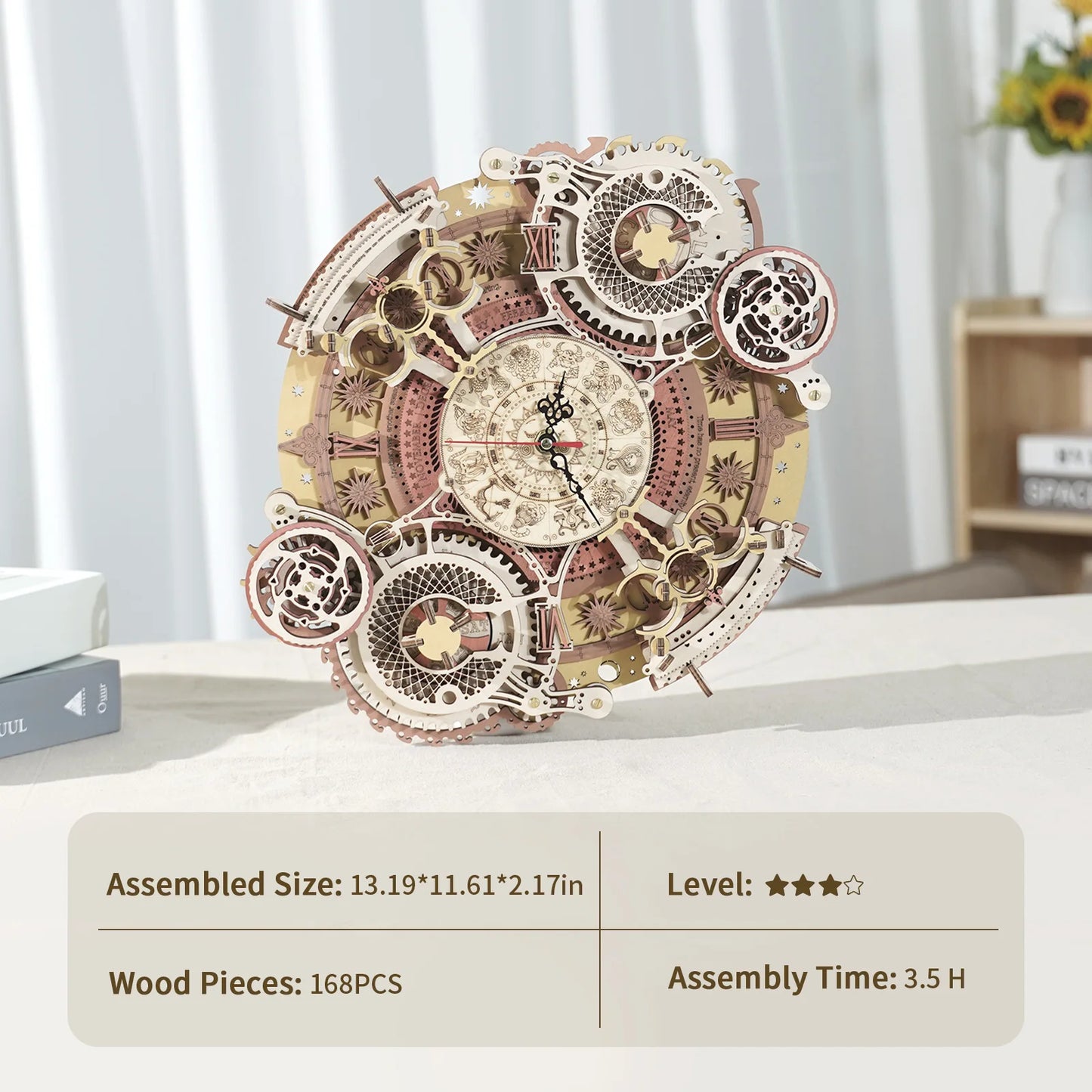 3D Wooden Puzzle Wall Clock