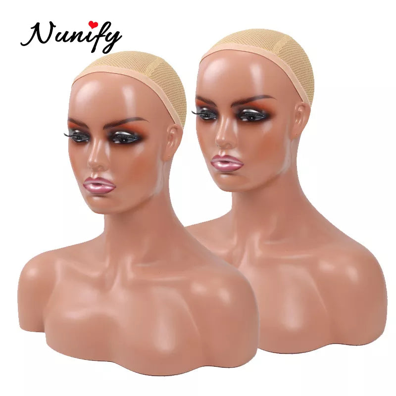 Realistic Female Mannequin Head With Shoulder For Wigs