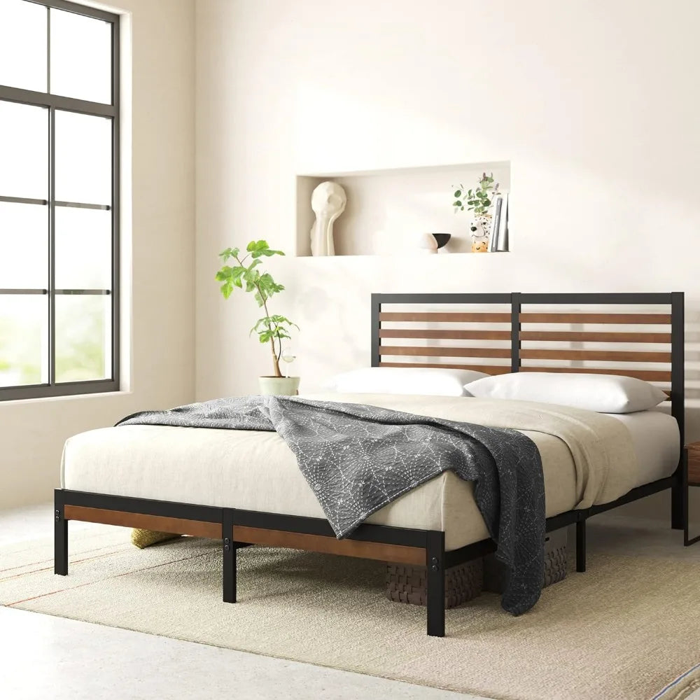 Metal Platform Bed Frame with headboard