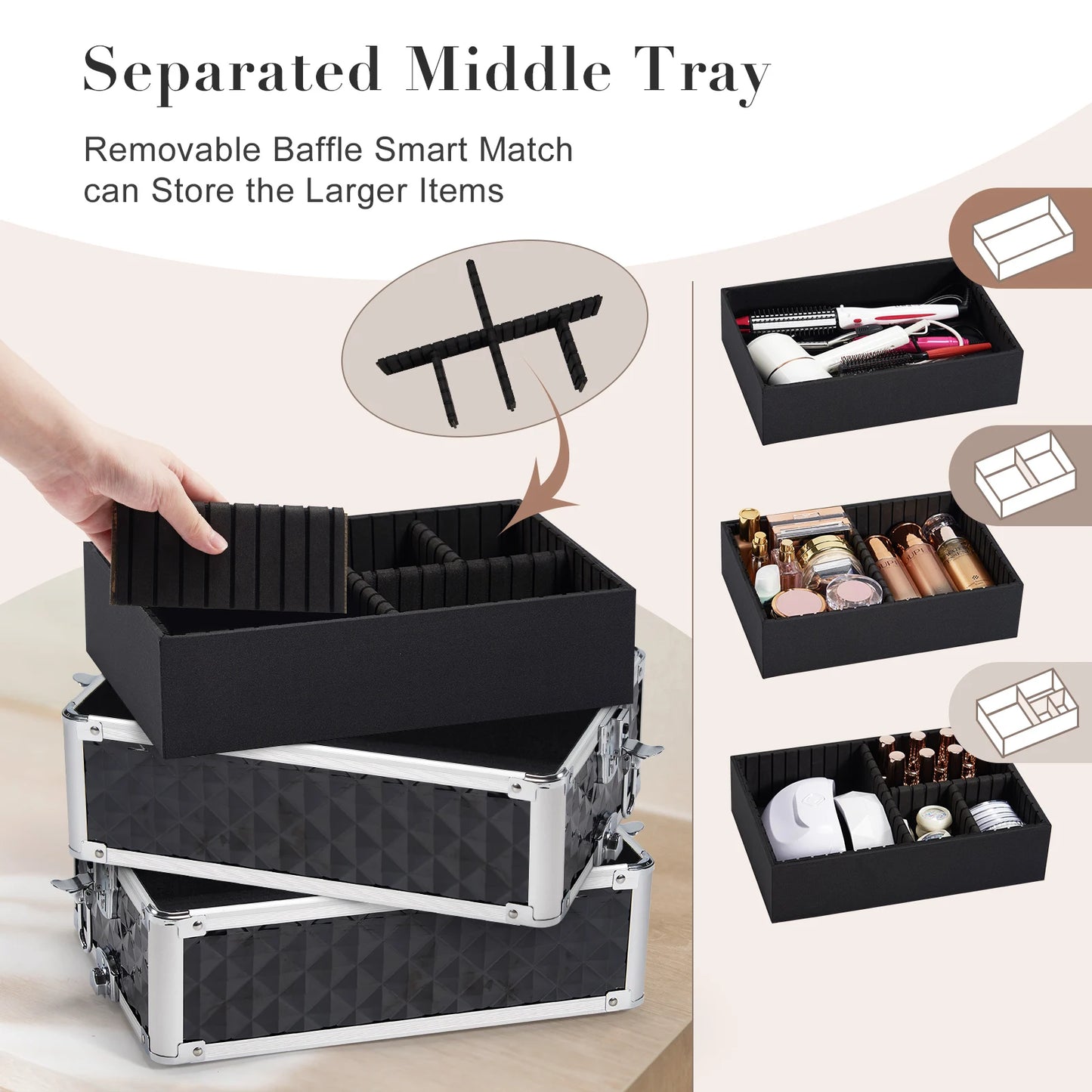 Detachable 4 in 1 Large Capacity Storage Case on Wheels