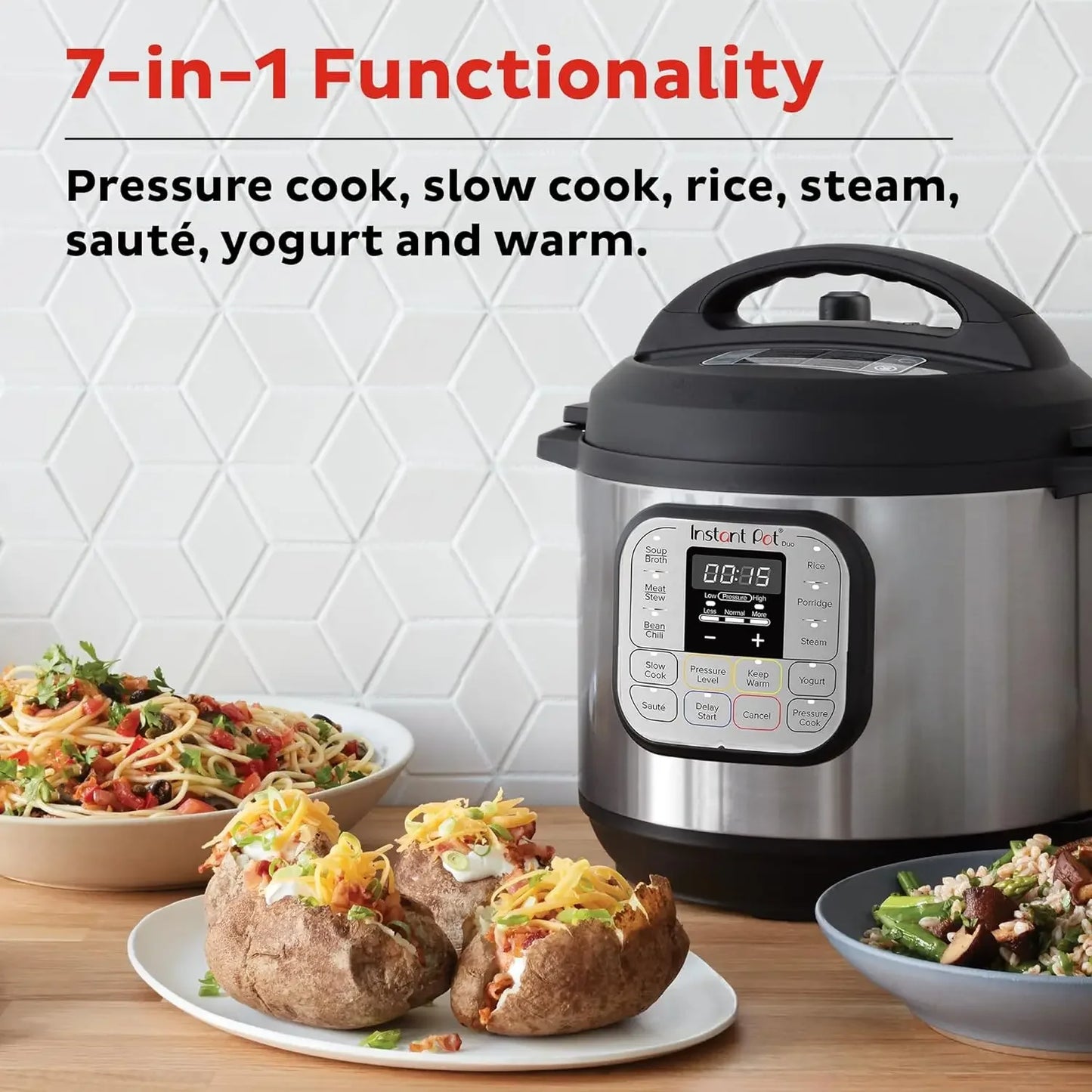 7-in-1 Mini Electric Pressure Cooker, Slow Cooker, Rice Cooker, Steamer, Sauté, Yogurt Maker, Warmer