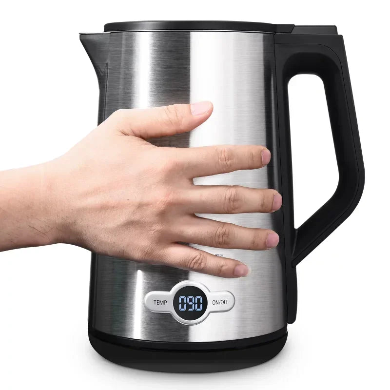 1.7 Liter Electric Kettle, Double Wall Stainless Steel