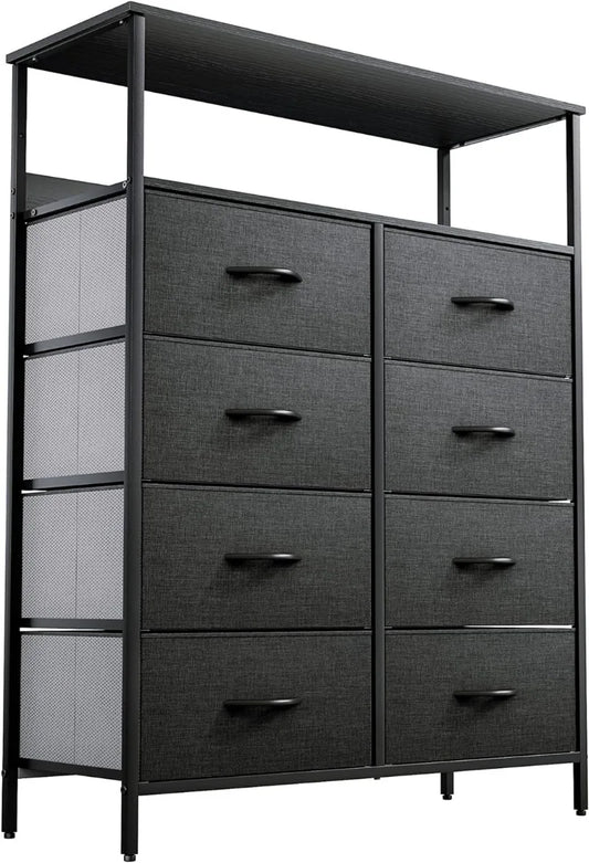 8-Drawer Fabric Dresser with Shelves