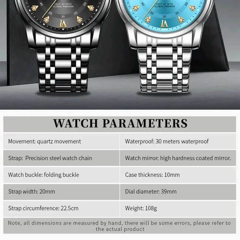 Stainless steel Waterproof Luxury Quartz Watch