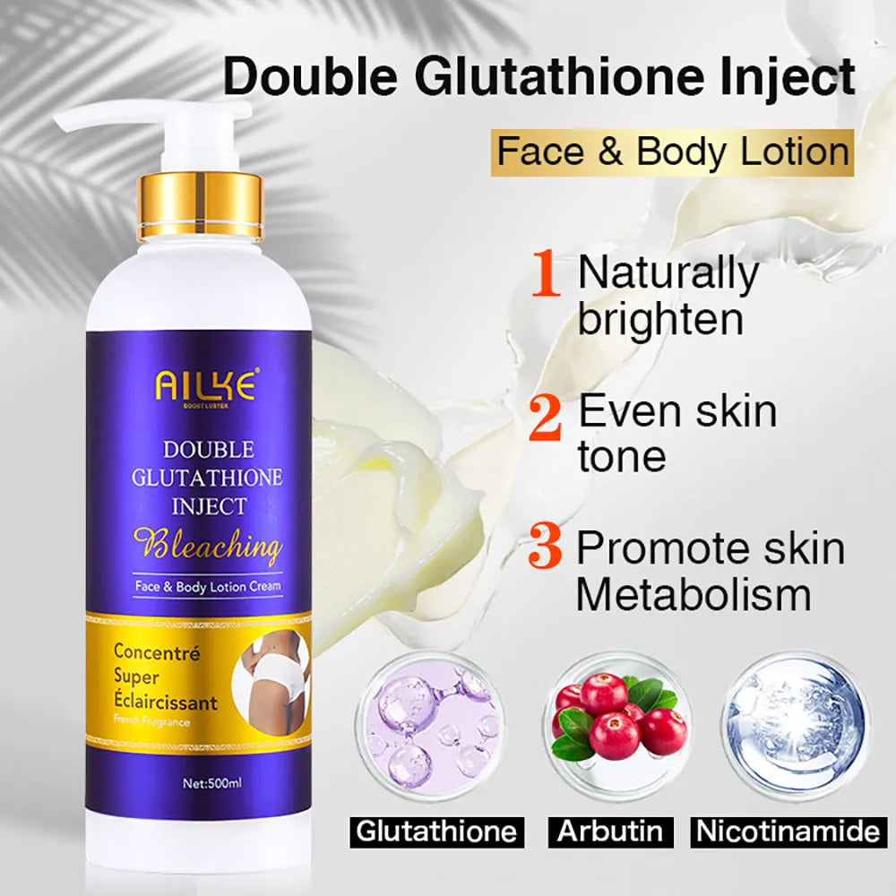 Bleaching Skin Care, With Double Glutathione, Lightening, Moisturizing, Remove Dark Spots, Melanin, Skin Glowing Face Care