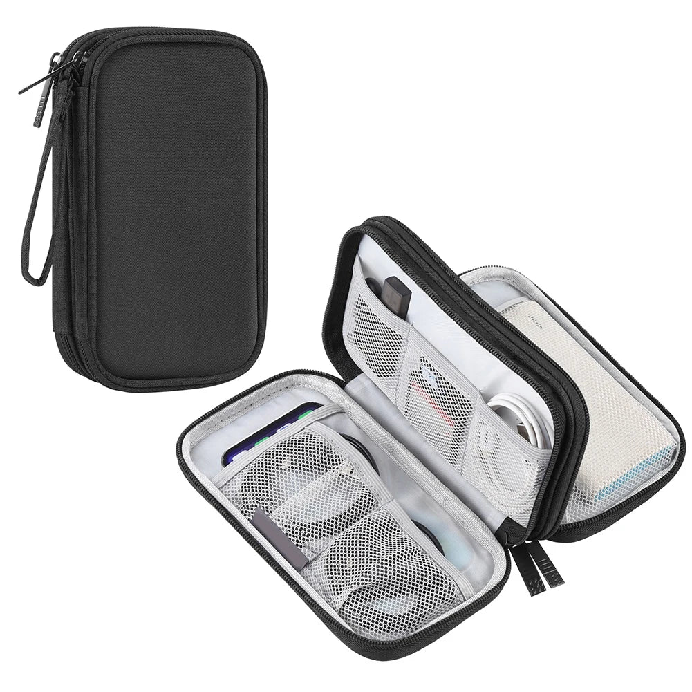 Double Layer Data Cable Storage Bag