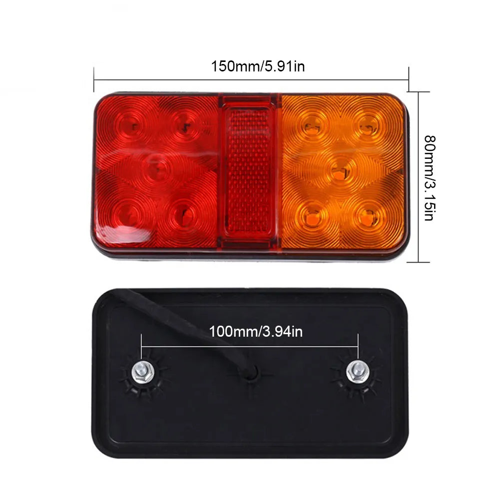 2Pcs 12V LED Waterproof Trailer Tail Light