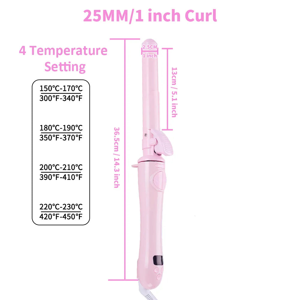 1inch rotating curling iron LCD Ceramic Barrel