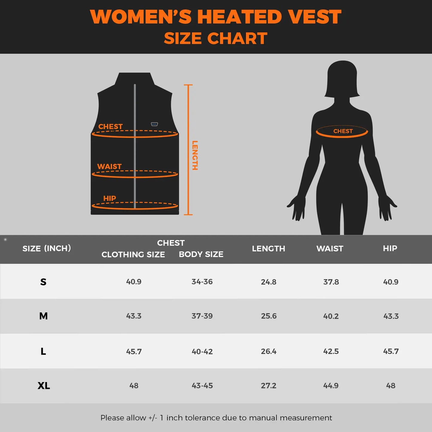 Women's Heated Vest With Battery Pack 12000mAh Lightweight