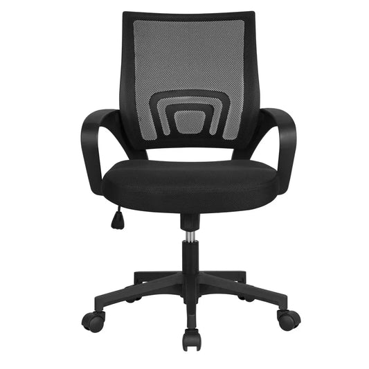 Adjustable Mid Back Mesh Swivel Office Chair With Armrests