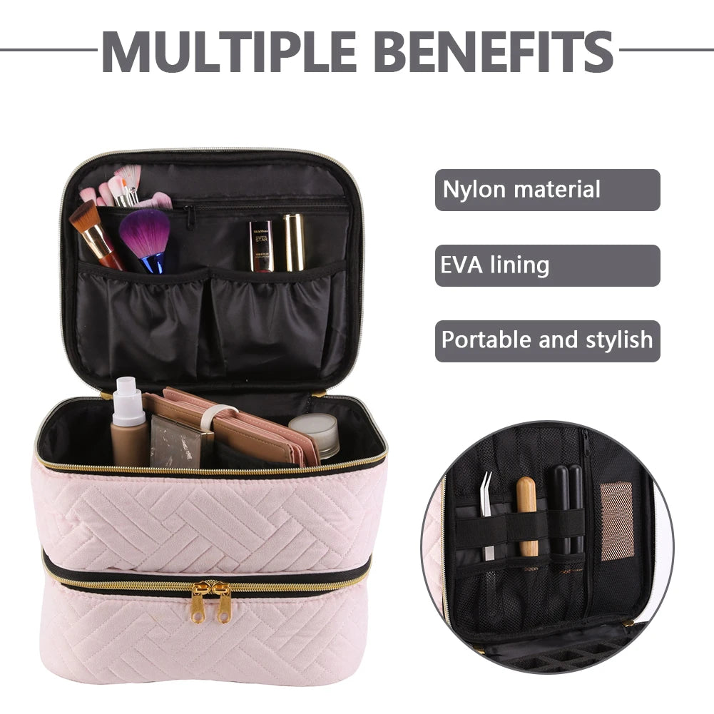 Large Cosmetic Bag Organizer with Zipper