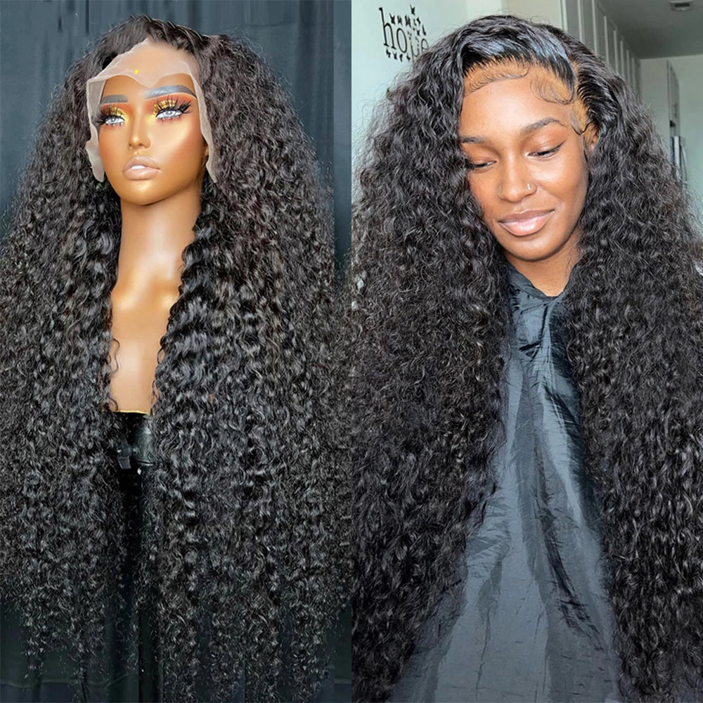 HD Transparent Deep Wave Frontal Lace Human Hair Wig