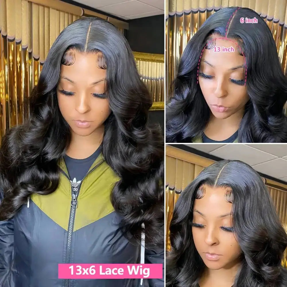 HD Transparent Body Wave Lace Front Wig Pre Plucked Human Hair