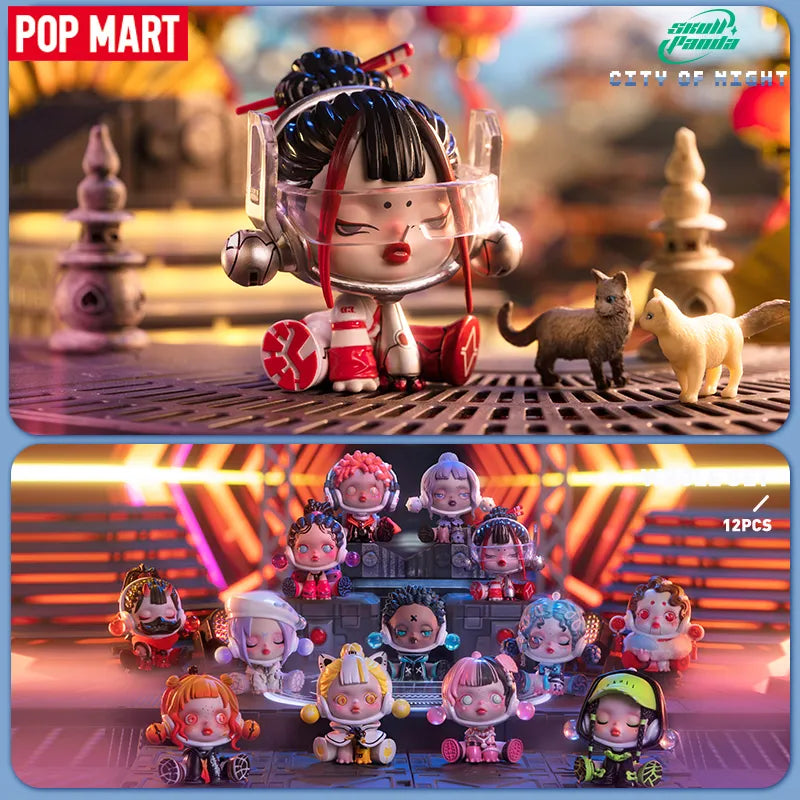 POP MART Skullpanda City of Night Series Blind Box 1PC/12PC Mystery Box