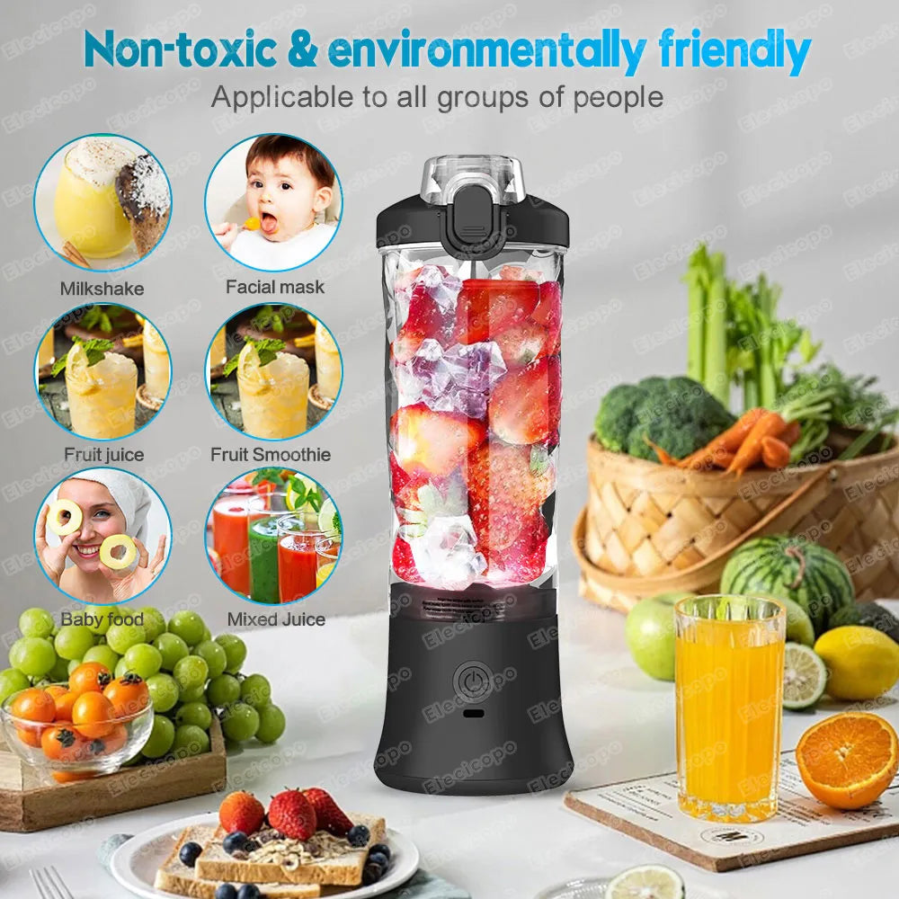 600ML Blender with 4000mAh USB Rechargeable Mini Blender